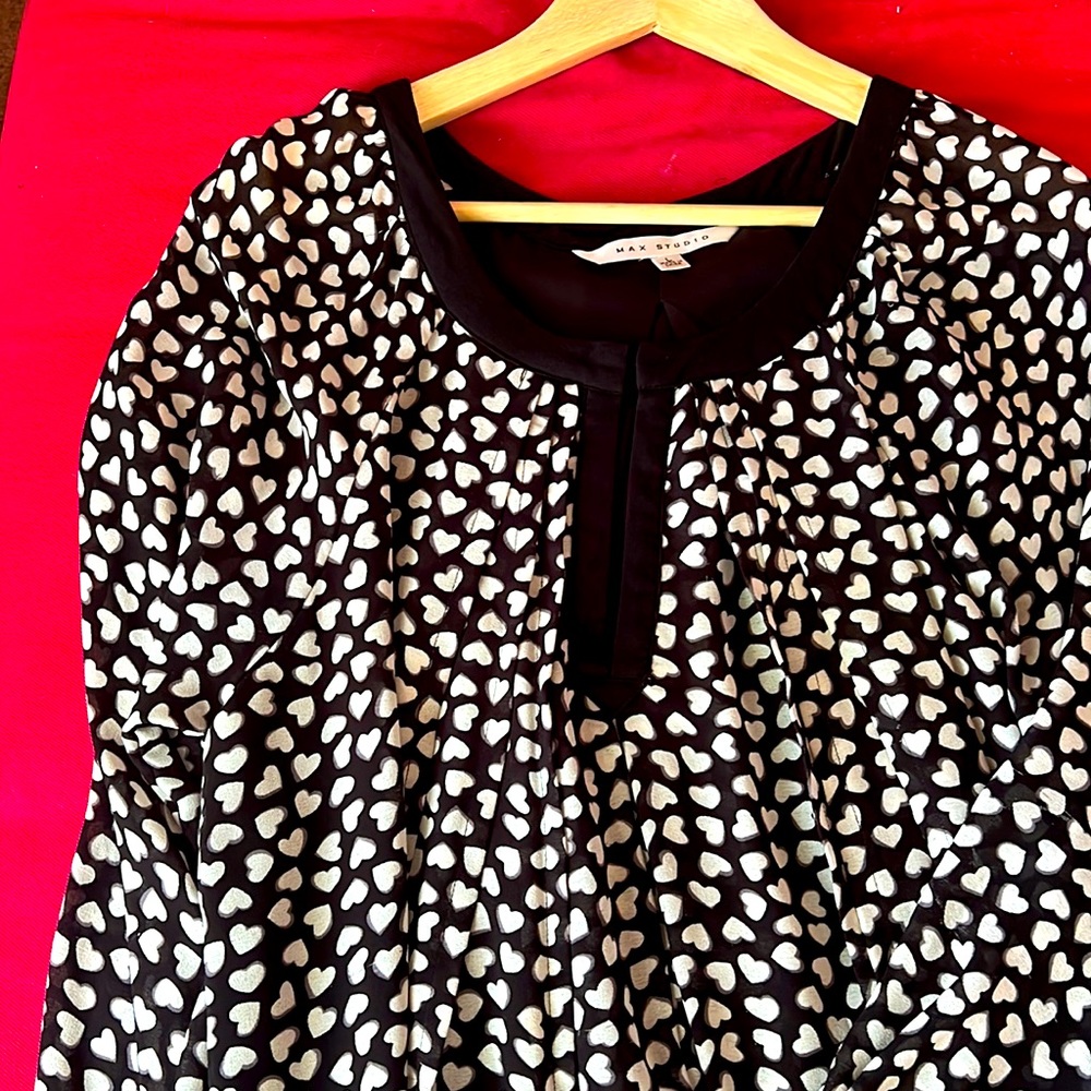 Max Studio Heart print Dress, Black and White dress,